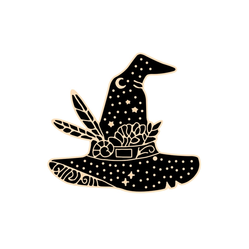 Witches Black Enamel Pins